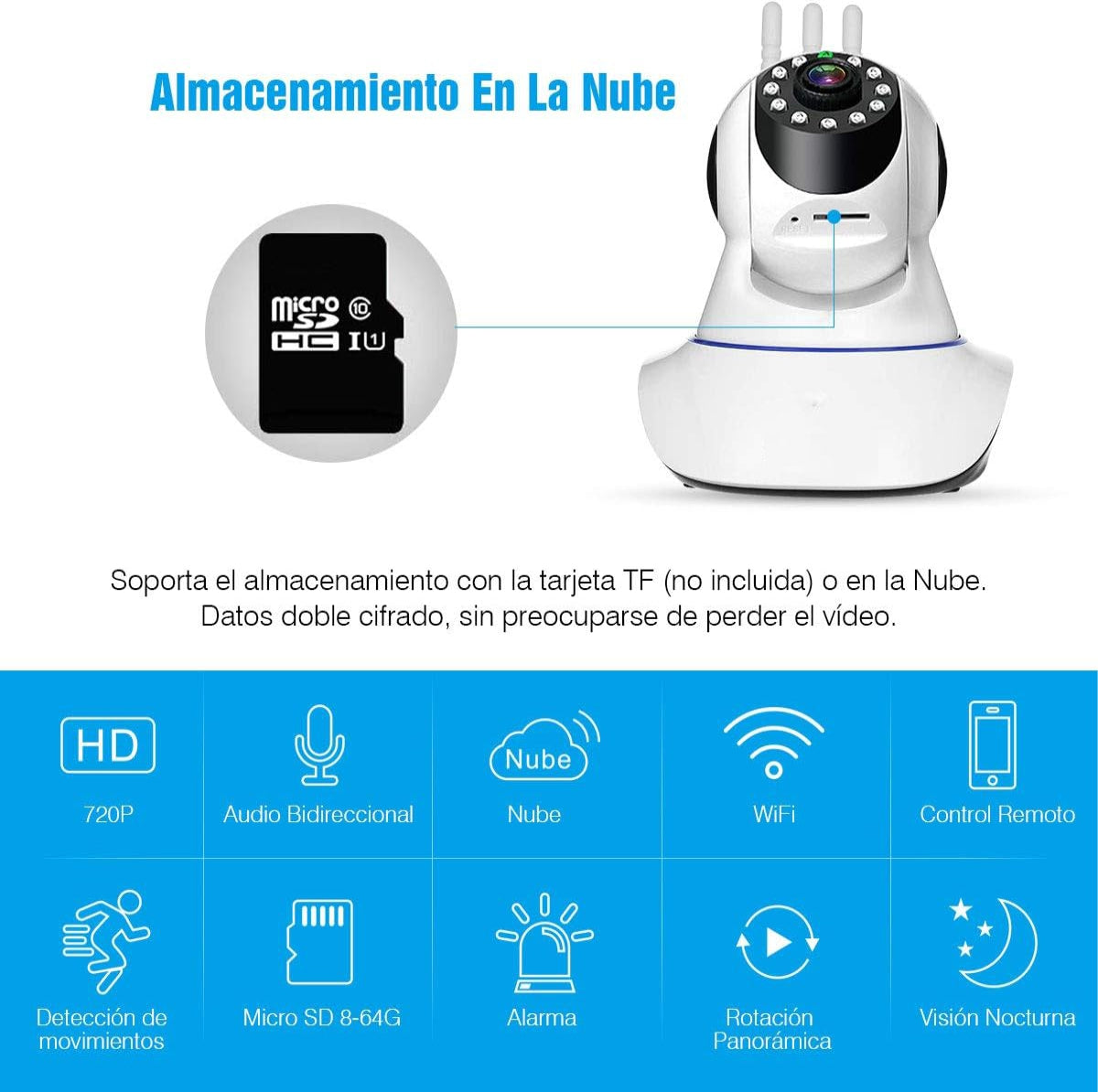 Camara seguridad 3 antenas 1080P HD